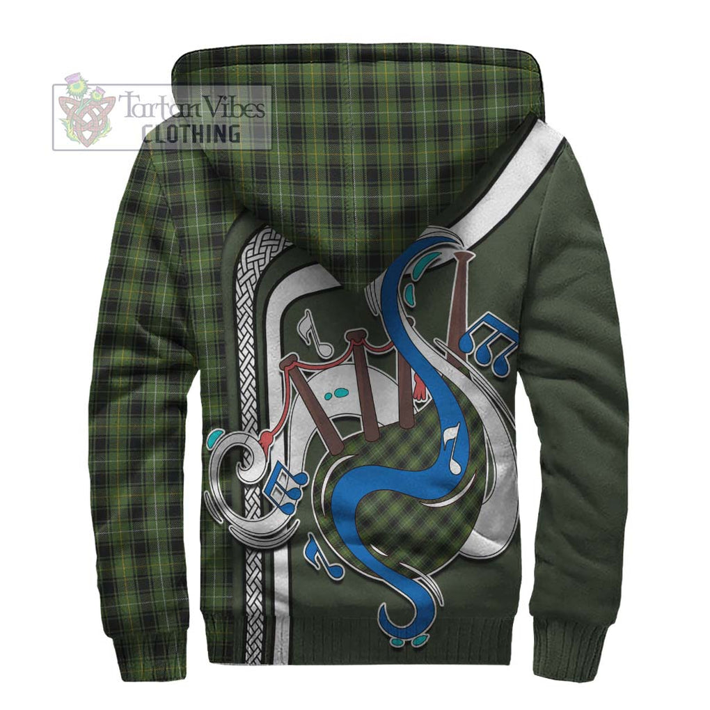 MacIver Hunting Tartan Sherpa Hoodie with Epic Bagpipe Style - Tartanvibesclothing Shop