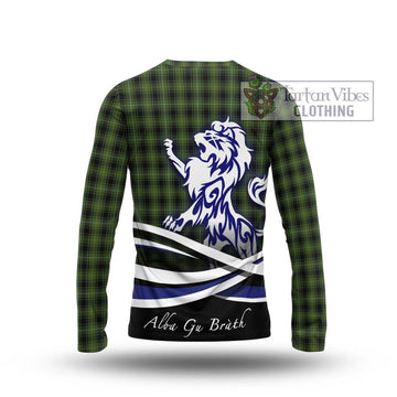 MacIver Hunting Tartan Long Sleeve T-Shirt with Alba Gu Brath Regal Lion Emblem