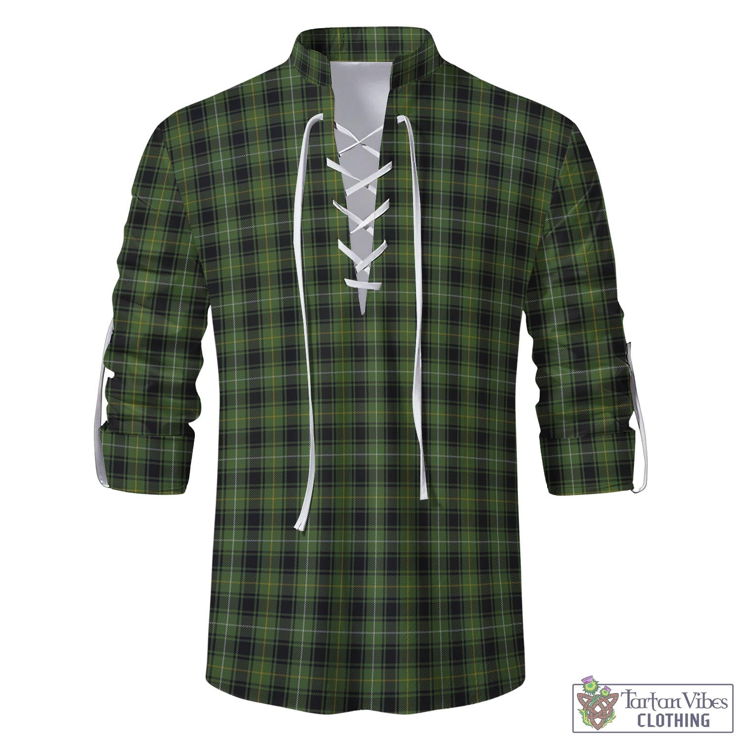 Tartan Vibes Clothing MacIver Hunting Tartan Men's Scottish Traditional Jacobite Ghillie Kilt Shirt