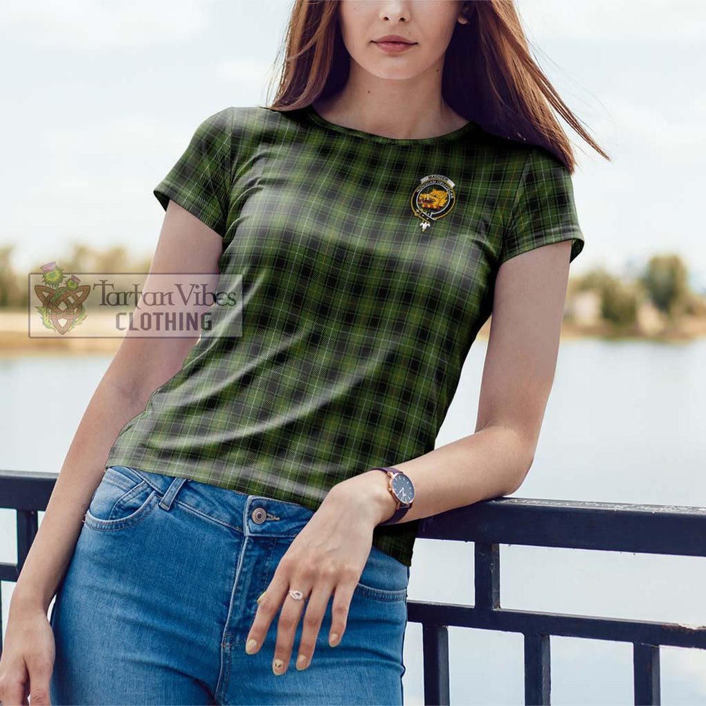 MacIver Hunting Tartan Cotton T-Shirt with Family Crest Women's Shirt - Tartanvibesclothing Shop