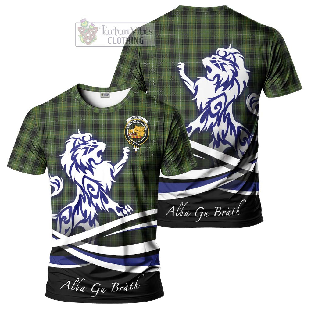 Tartan Vibes Clothing MacIver Hunting Tartan Cotton T-shirt with Alba Gu Brath Regal Lion Emblem