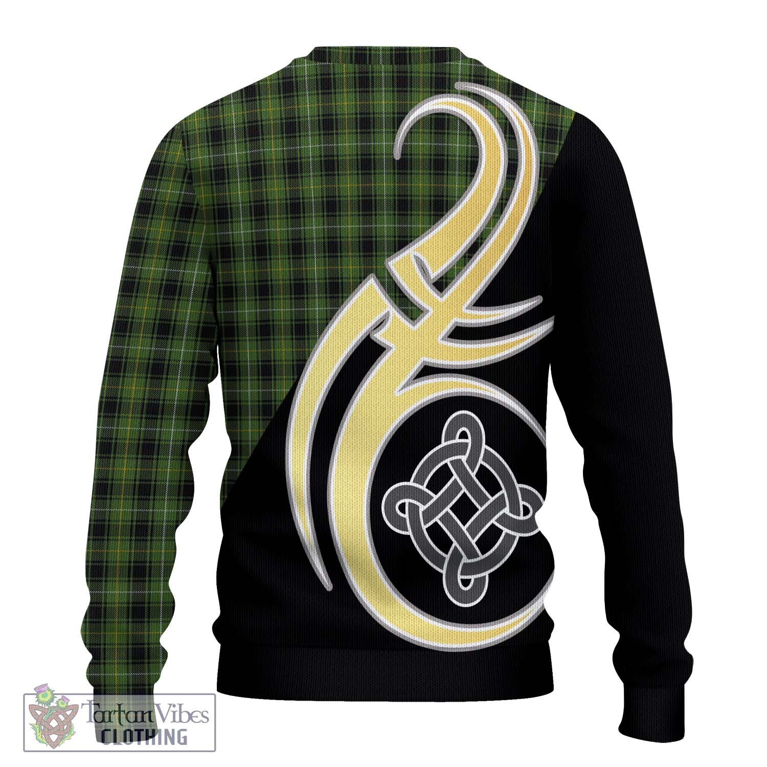 MacIver Hunting Tartan Knitted Sweater with Family Crest and Celtic Symbol Style - Tartan Vibes Clothing