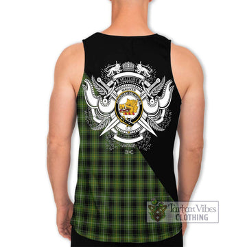 MacIver Hunting Tartan Men's Tank Top with Family Crest and Military Logo Style