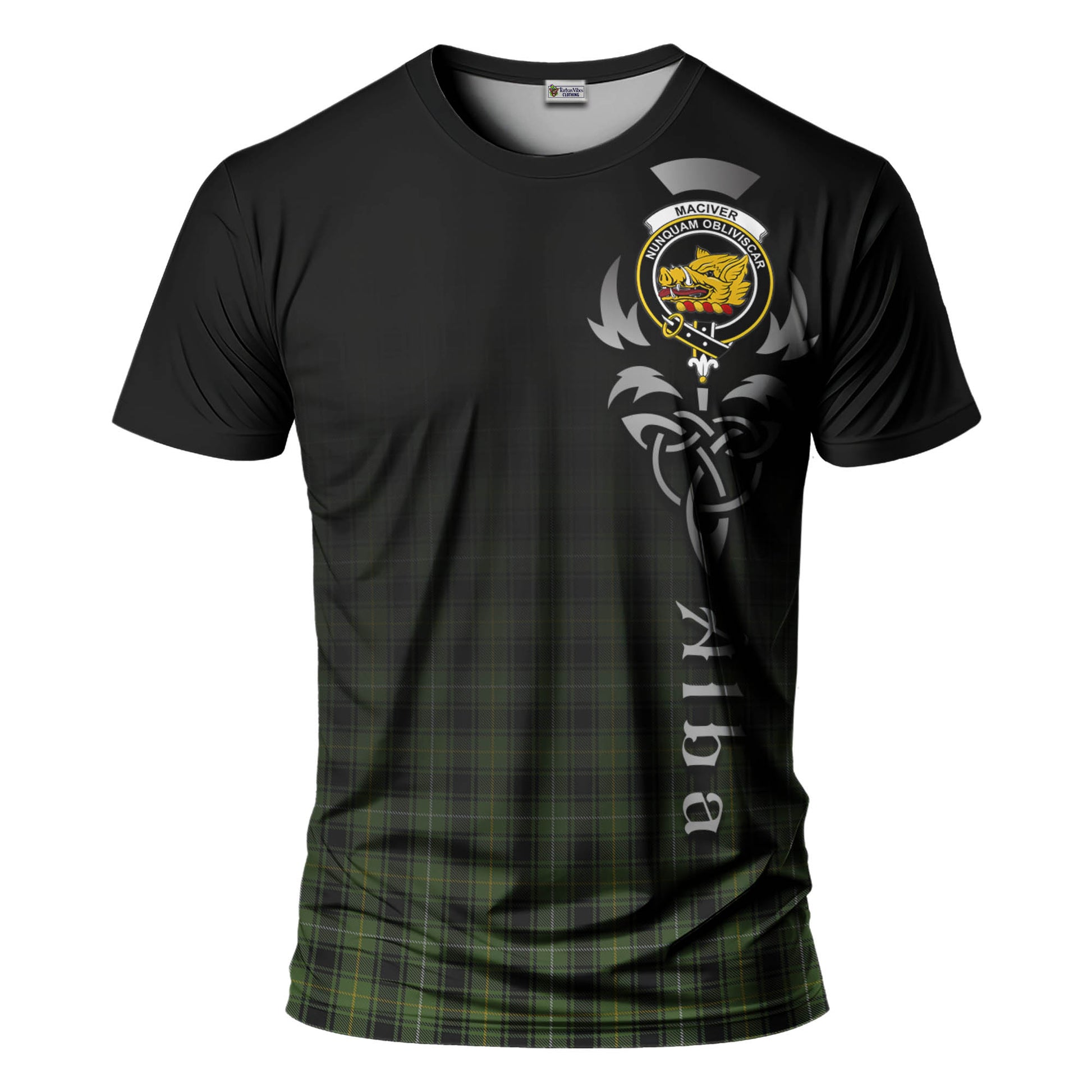 Tartan Vibes Clothing MacIver Hunting Tartan T-Shirt Featuring Alba Gu Brath Family Crest Celtic Inspired