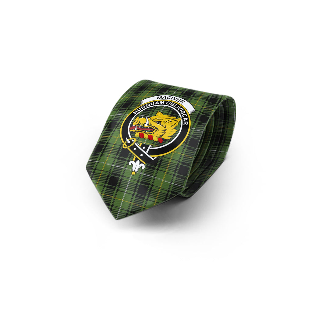 MacIver Hunting Tartan Classic Necktie with Family Crest - Tartan Vibes Clothing