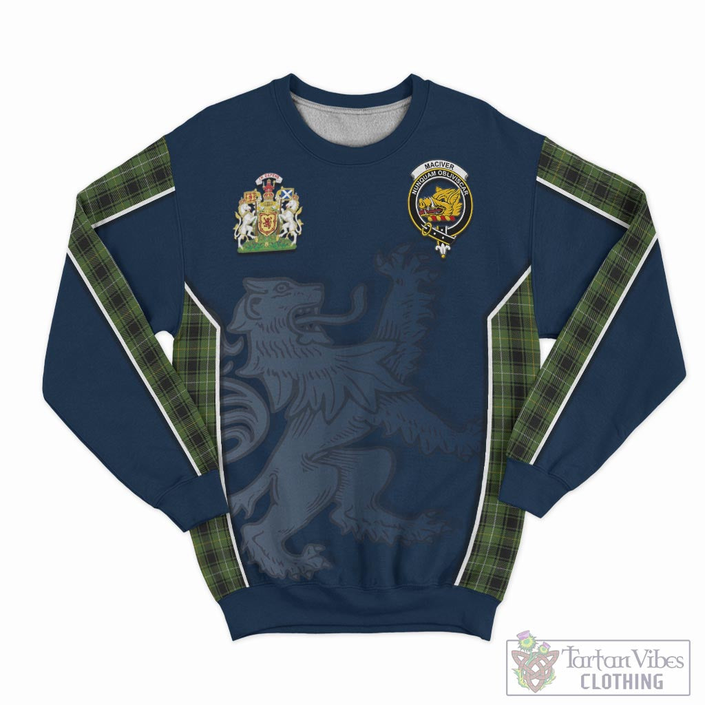 Tartan Vibes Clothing MacIver Hunting Tartan Sweater with Family Crest and Lion Rampant Vibes Sport Style