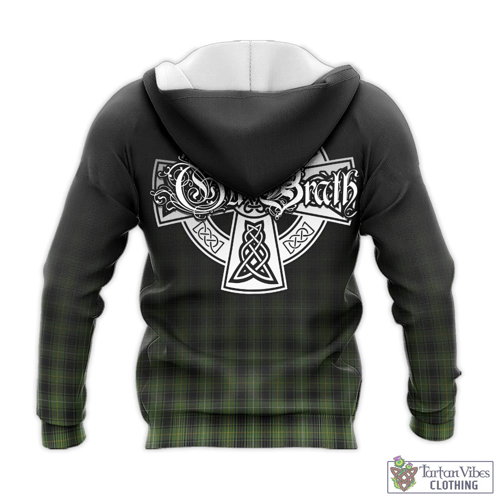 Tartan Vibes Clothing MacIver Hunting Tartan Knitted Hoodie Featuring Alba Gu Brath Family Crest Celtic Inspired