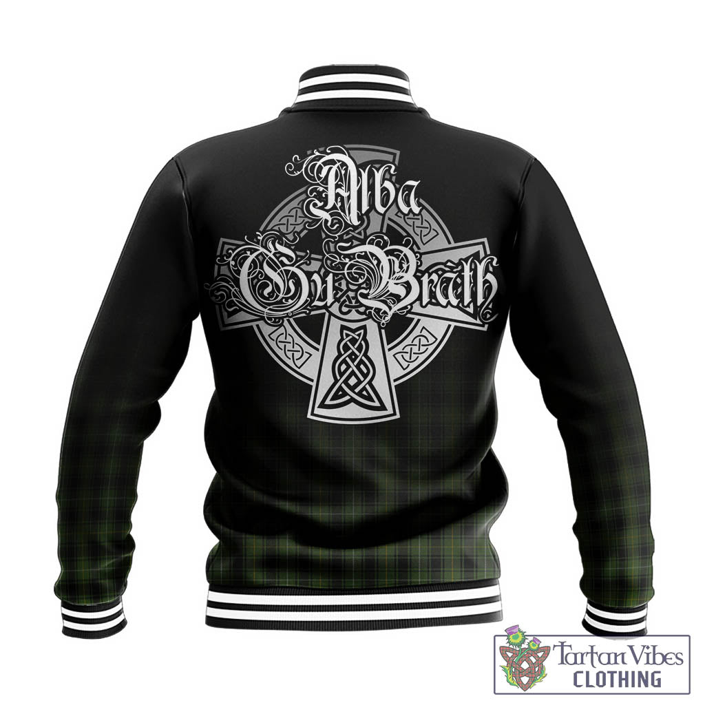 Tartan Vibes Clothing MacIver Hunting Tartan Baseball Jacket Featuring Alba Gu Brath Family Crest Celtic Inspired