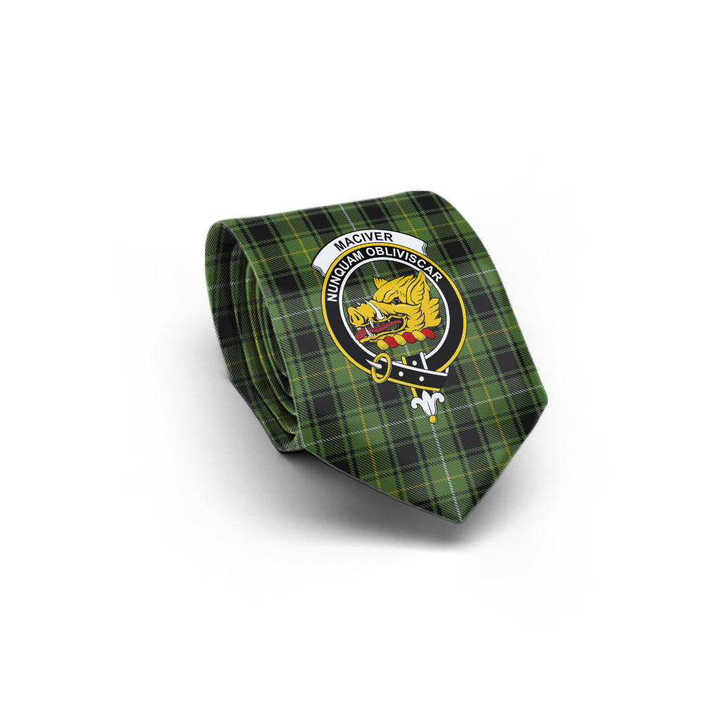 MacIver Hunting Tartan Classic Necktie with Family Crest - Tartan Vibes Clothing