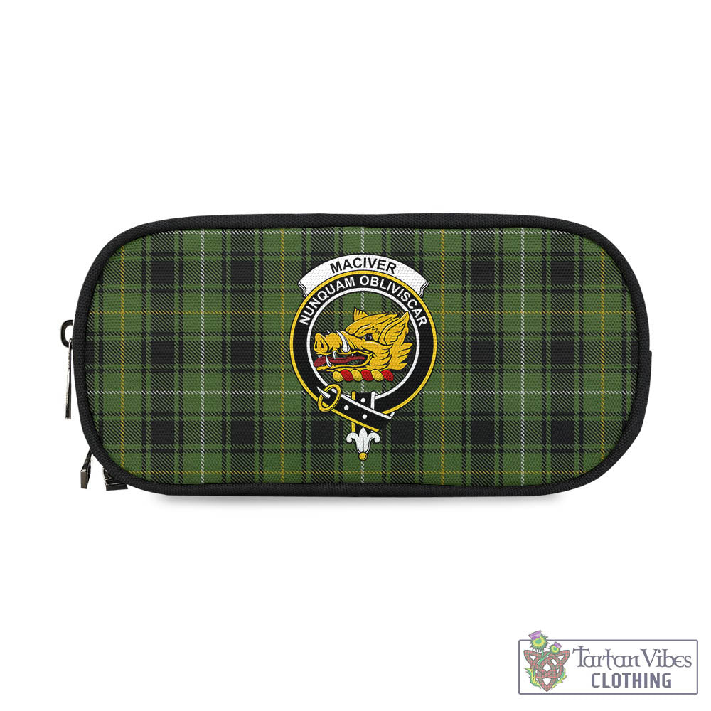 Tartan Vibes Clothing MacIver Hunting Tartan Pen and Pencil Case with Family Crest