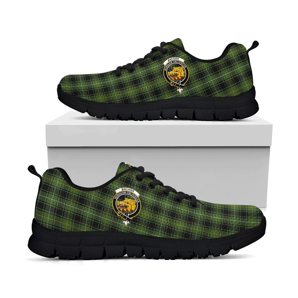 MacIver Hunting Tartan Sneakers with Family Crest - Tartan Vibes Clothing