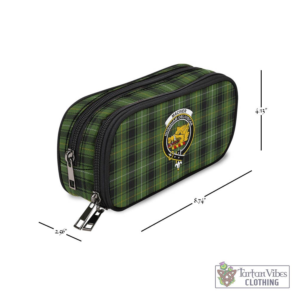 Tartan Vibes Clothing MacIver Hunting Tartan Pen and Pencil Case with Family Crest