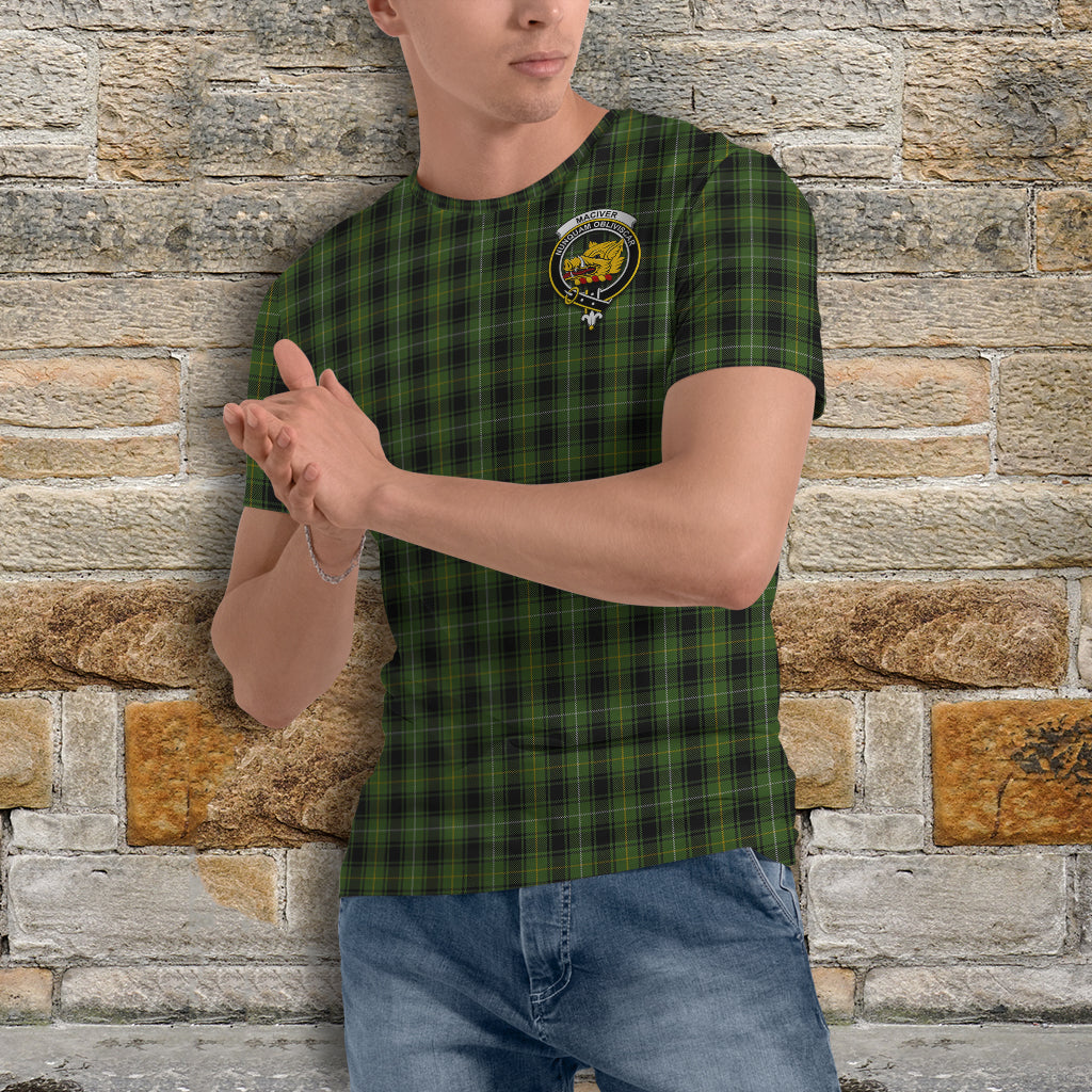 MacIver Hunting Tartan T-Shirt with Family Crest - Tartan Vibes Clothing