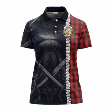 MacIver (McIver) Tartan Women's Polo Shirt with Family Crest Cross Sword Thistle Celtic Vibes