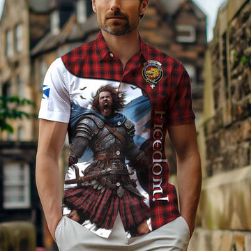 MacIver (McIver) Crest Tartan Short Sleeve Button Shirt Inspired by the Freedom of Scottish Warrior