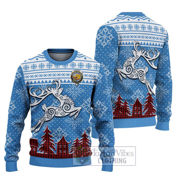 MacIver (McIver) Clan Christmas Ugly Sweater with Tartan and Celtic Reindeer Style