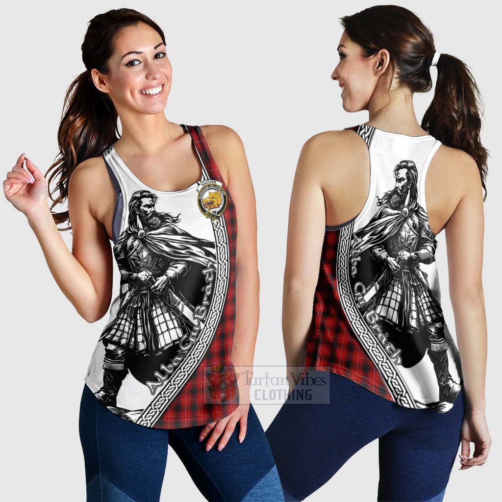 Tartan Vibes Clothing MacIver (McIver) Tartan Clan Crest Women's Racerback Tanks with Highlander Warrior Celtic Style