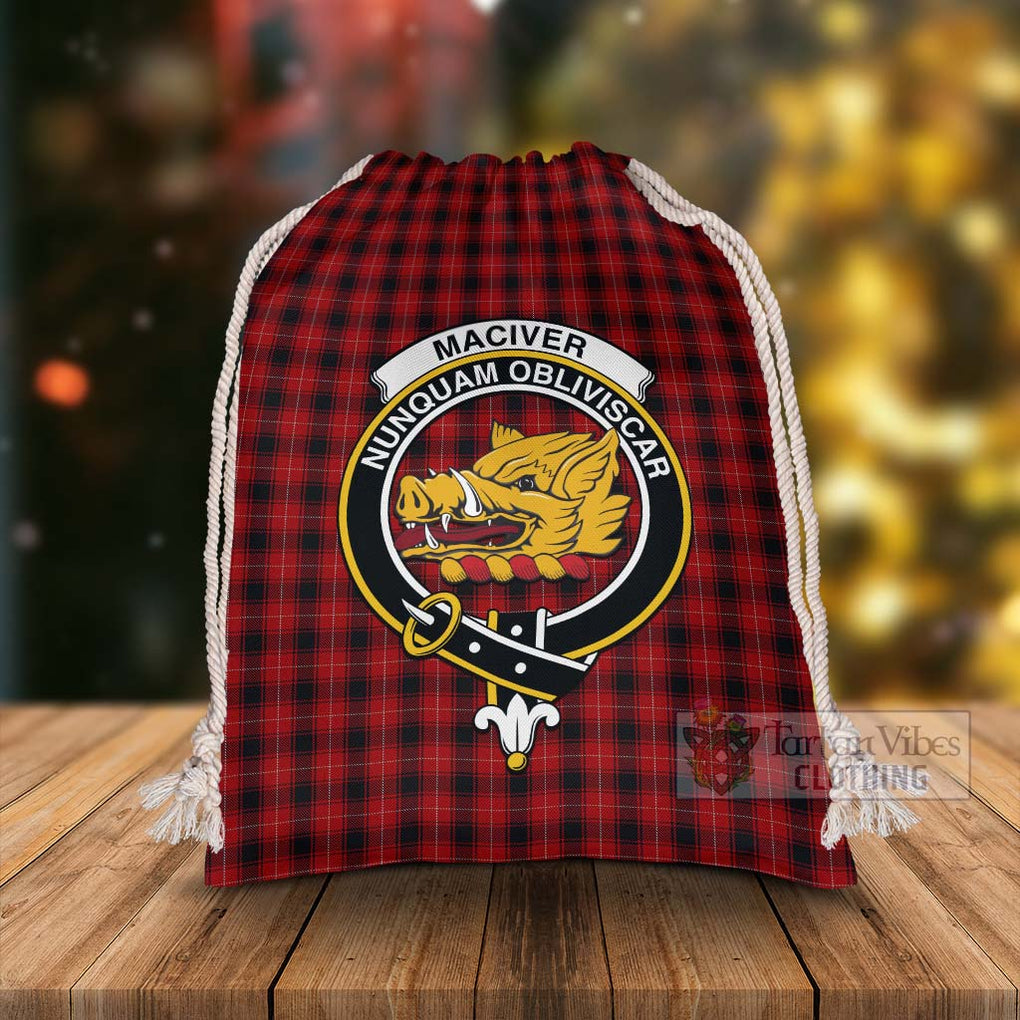 Tartan Vibes Clothing MacIver (McIver) Tartan Christmas Santa's Bag with Family Crest