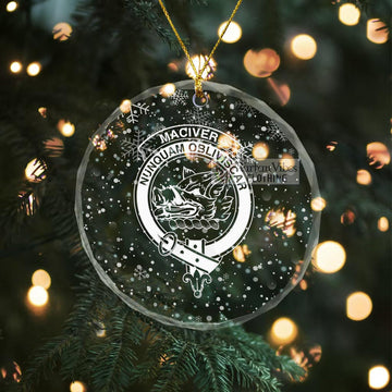 MacIver (McIver) Clan Crest Christmas Glass Ornament