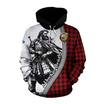 MacIver (McIver) Tartan Clan Crest Cotton Hoodie with Highlander Warrior Celtic Style