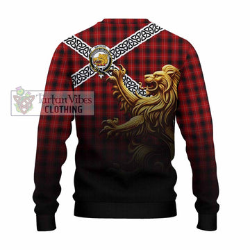 MacIver (McIver) Crest Tartan Knitted Sweater with Golden Lion Emblem Celtic Style - Tartan Vibes Clothing