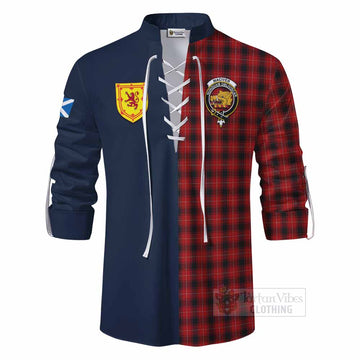 MacIver (McIver) Tartan Ghillie Kilt Shirt Alba with Scottish Lion Royal Arm Half Style