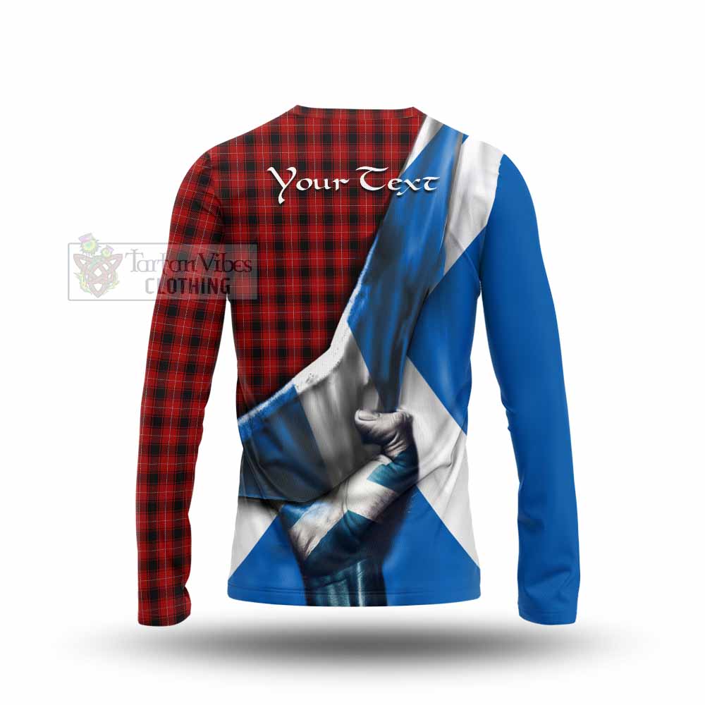 Tartan Vibes Clothing MacIver (McIver) Tartan Long Sleeve T-Shirt with Family Crest Scotland Patriotic Style