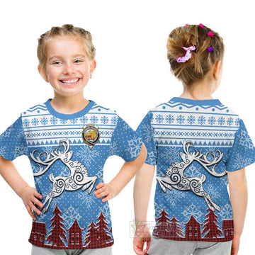 MacIver (McIver) Clan Christmas Kid T-Shirt Celtic Reindeer Style