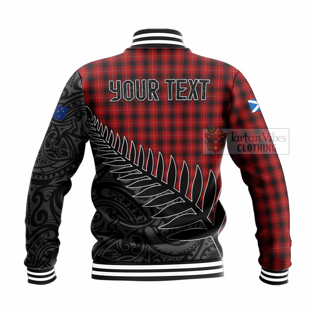 Tartan Vibes Clothing MacIver (McIver) Crest Tartan Baseball Jacket with New Zealand Silver Fern Half Style