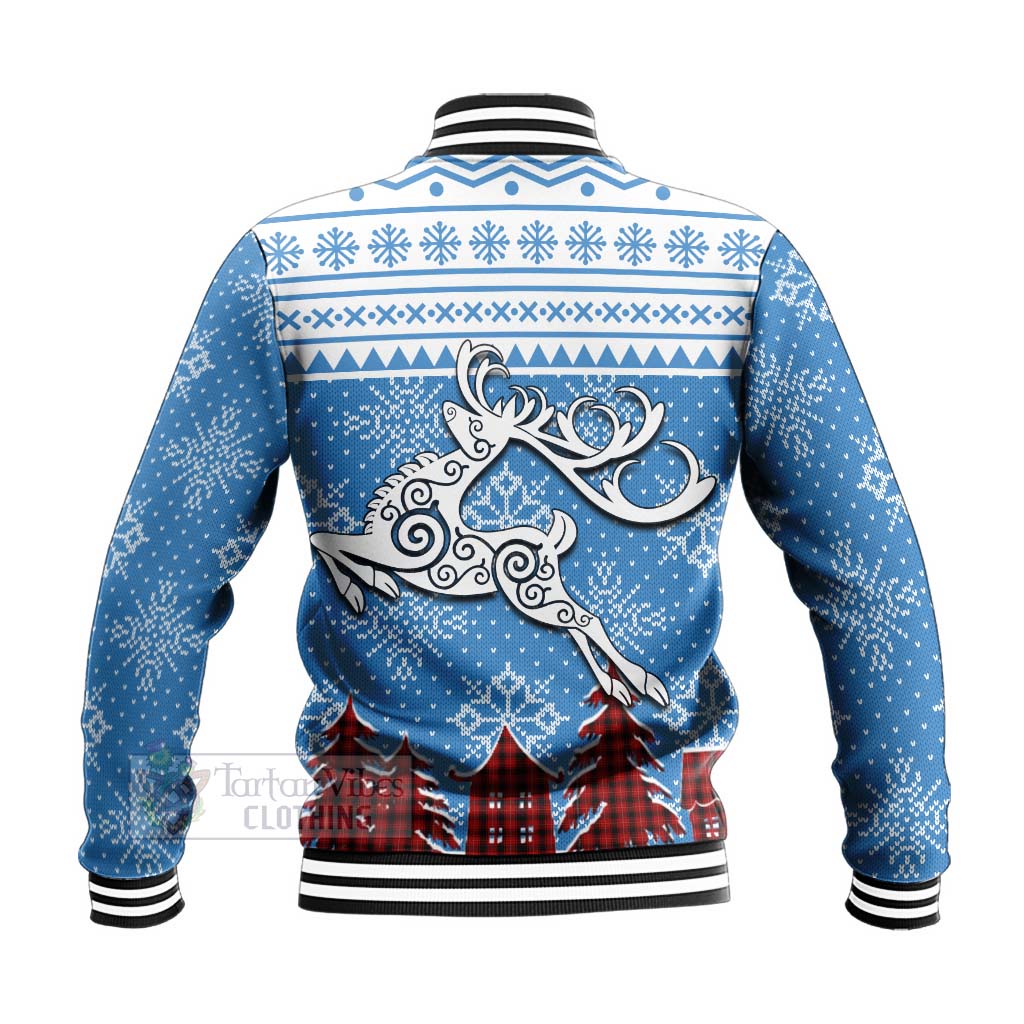 Tartan Vibes Clothing MacIver (McIver) Clan Christmas Baseball Jacket Celtic Reindeer Style