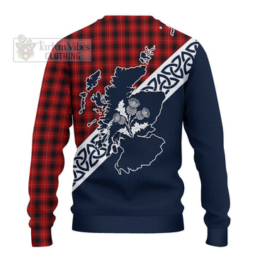 MacIver (McIver) Tartan Ugly Sweater Featuring Thistle and Scotland Map