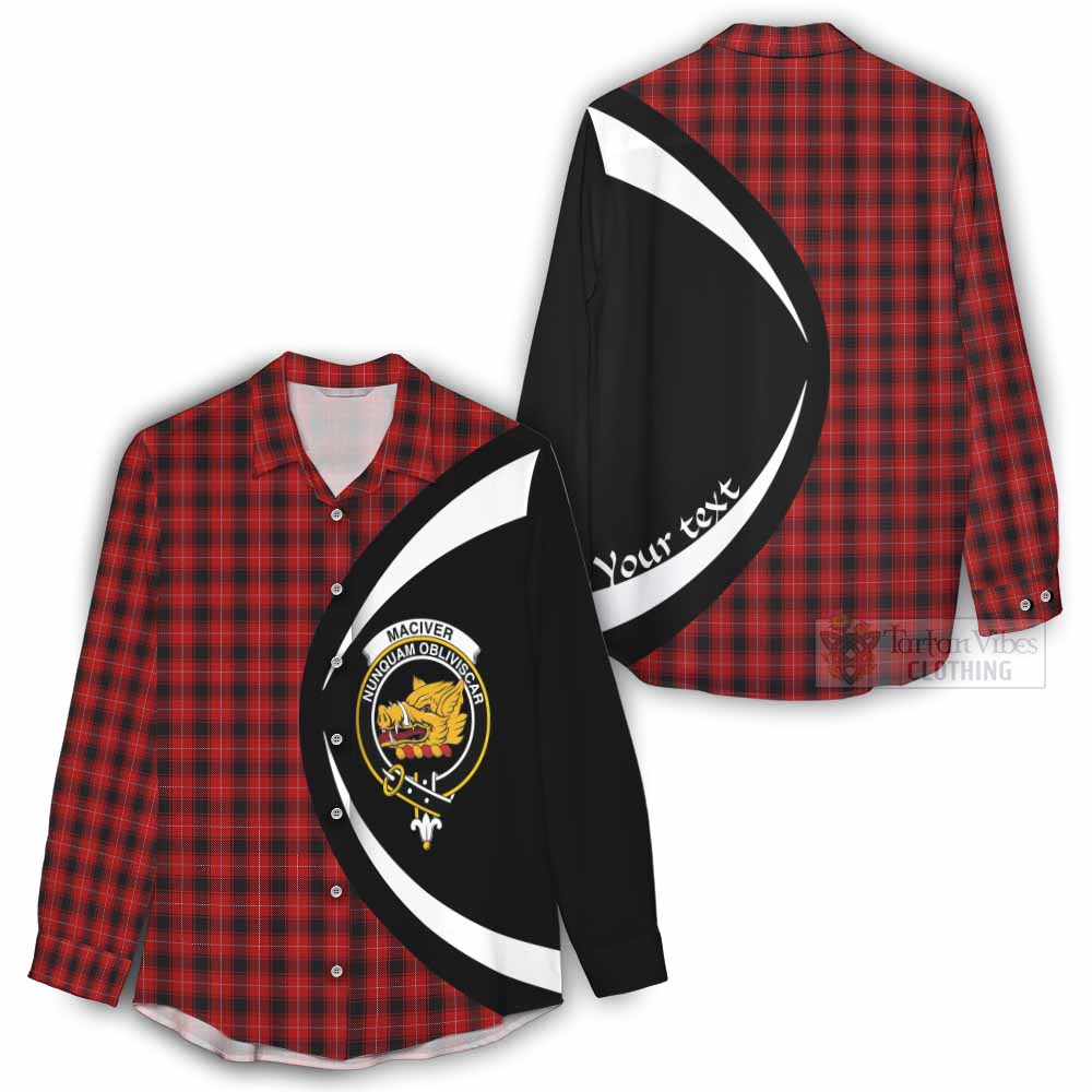 Tartan Vibes Clothing MacIver (McIver) Tartan Women's Casual Shirt with Family Crest Circle Style