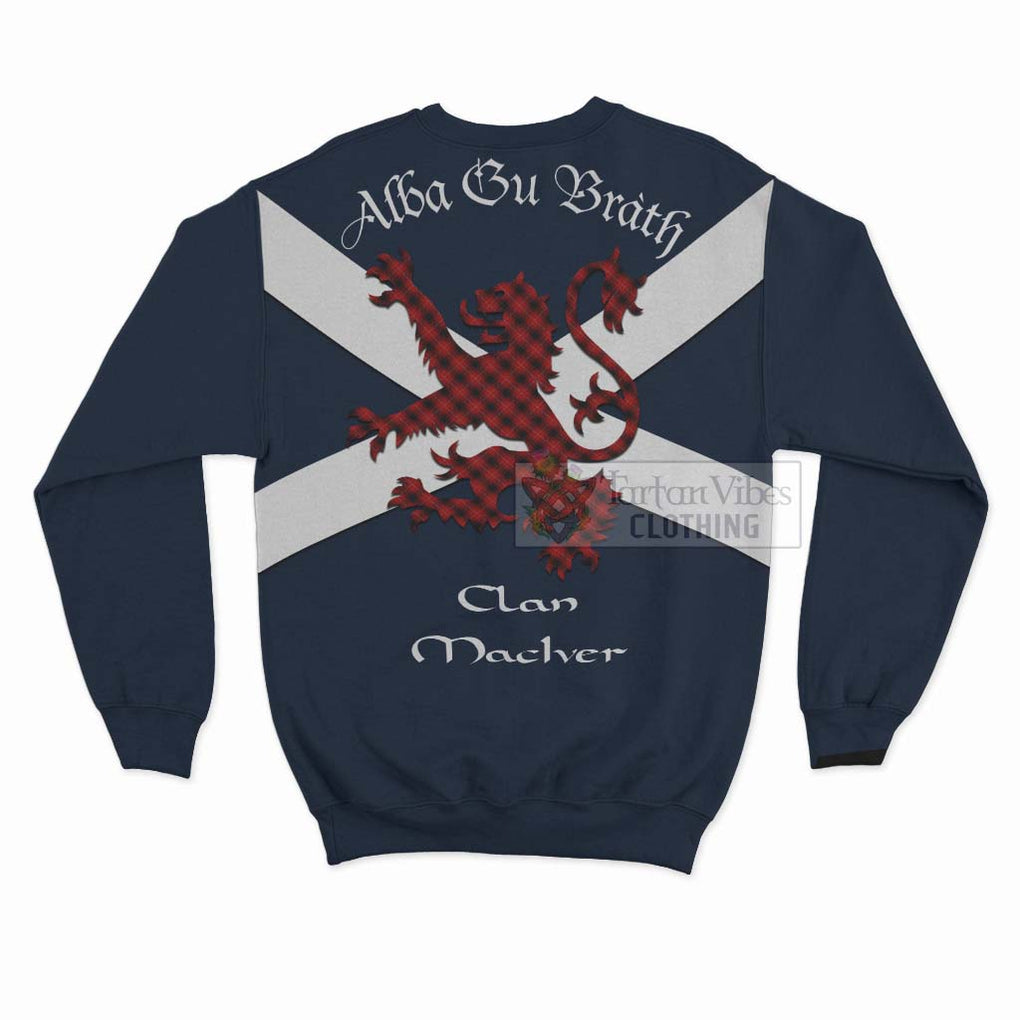 Tartan Vibes Clothing MacIver (McIver) Tartan Lion Rampant Sweatshirt – Proudly Display Your Heritage with Alba Gu Brath and Clan Name