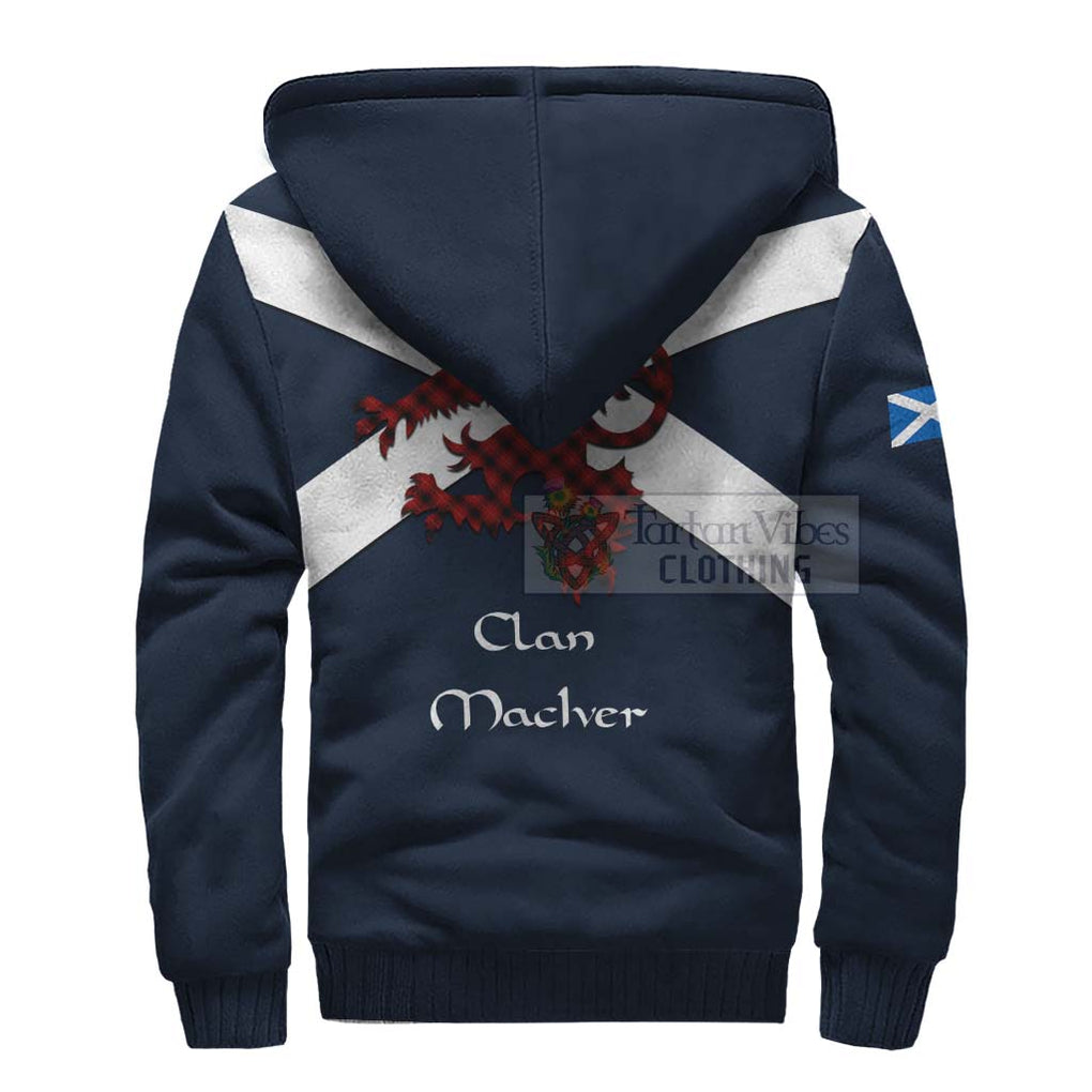 Tartan Vibes Clothing MacIver (McIver) Tartan Lion Rampant Sherpa Hoodie – Proudly Display Your Heritage with Alba Gu Brath and Clan Name