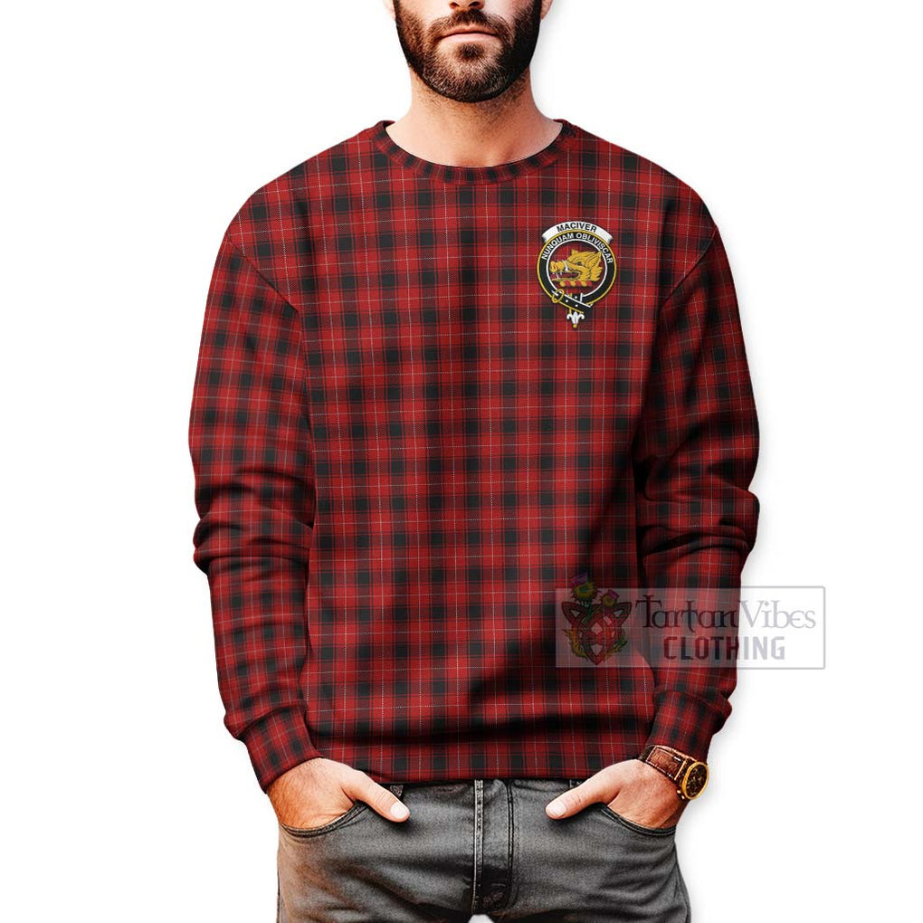 Tartan Vibes Clothing MacIver (McIver) Tartan Sweatshirt with Family Crest Celtic Skull Style