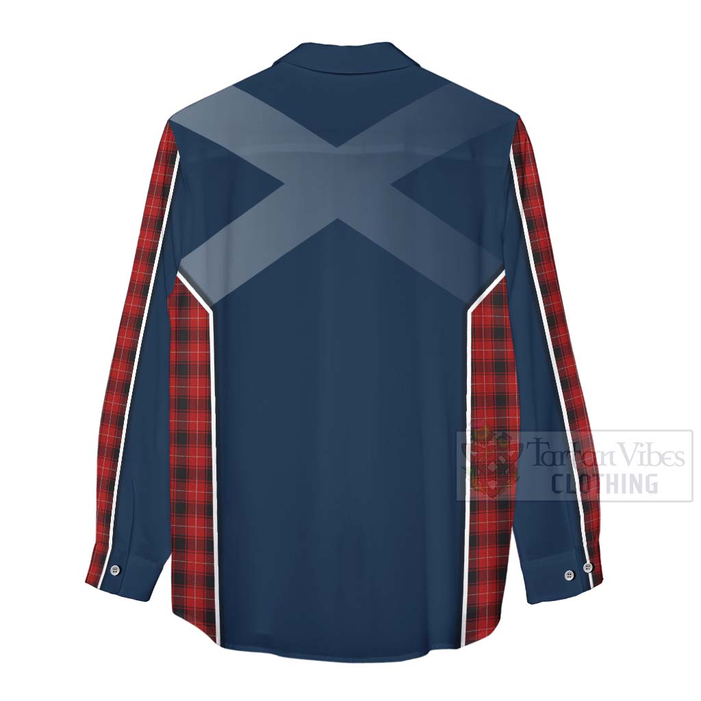 Tartan Vibes Clothing MacIver (McIver) Tartan Women's Casual Shirt with Family Crest and Scottish Thistle Vibes Sport Style