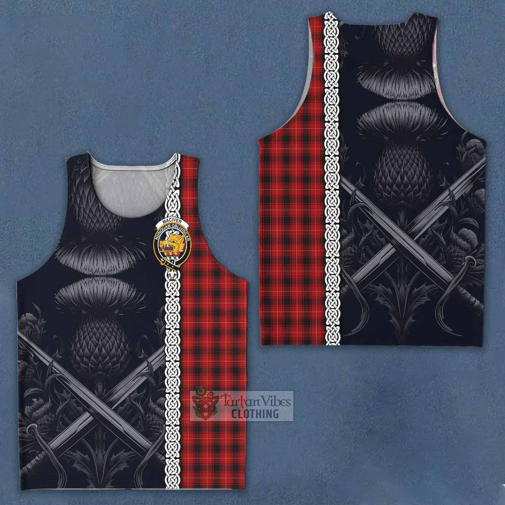 MacIver (McIver) Tartan Men's Tank Top with Family Crest Cross Sword Thistle Celtic Vibes - Tartan Vibes Clothing