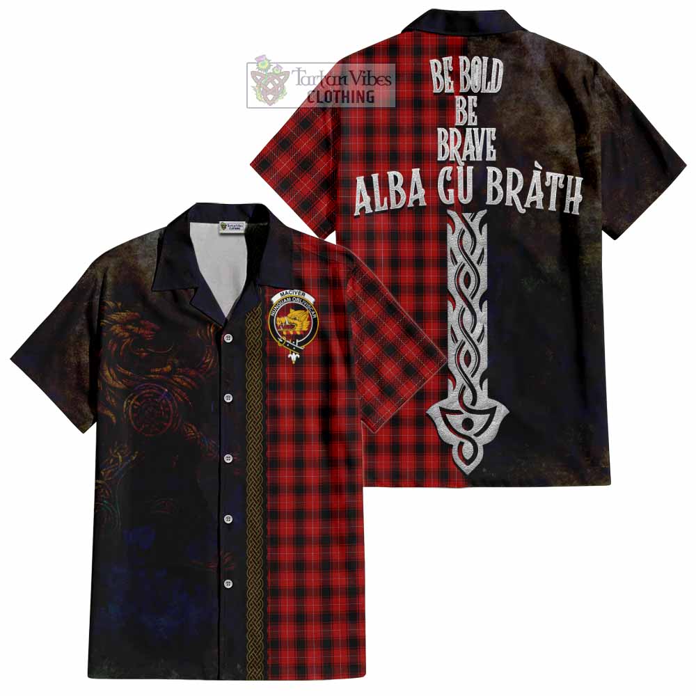 MacIver (McIver) Tartan Family Crest Hawaiian Shirt Alba Gu Brath Be Brave Lion Ancient Style - Tartan Vibes Clothing