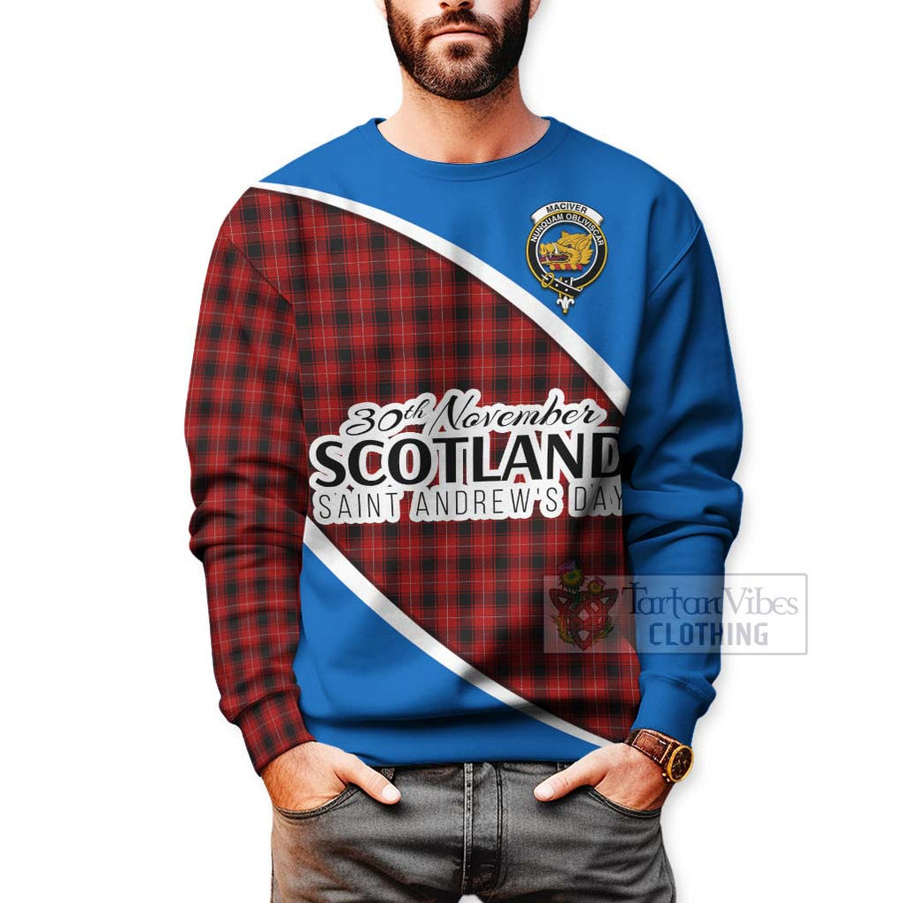 Tartan Vibes Clothing MacIver (McIver) Family Crest Tartan Sweatshirt Celebrate Saint Andrew's Day in Style