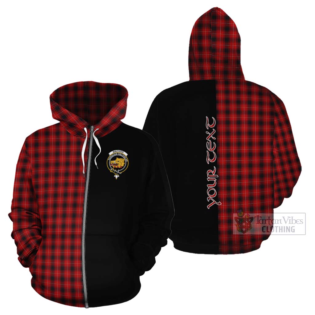 Tartan Vibes Clothing MacIver (McIver) Tartan Cotton Hoodie with Family Crest and Half Of Me Style