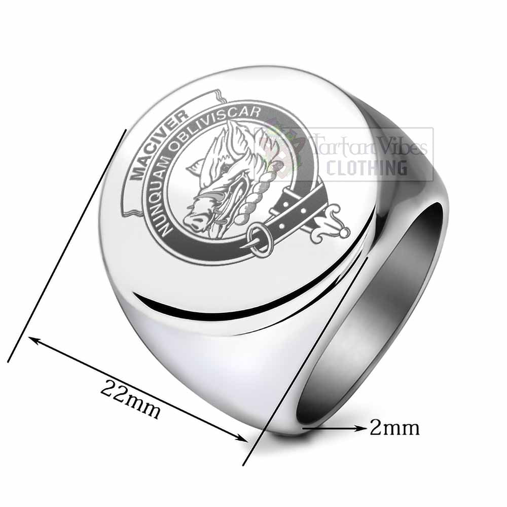 Tartan Vibes Clothing MacIver (McIver) Clan Crest Engraved Ring