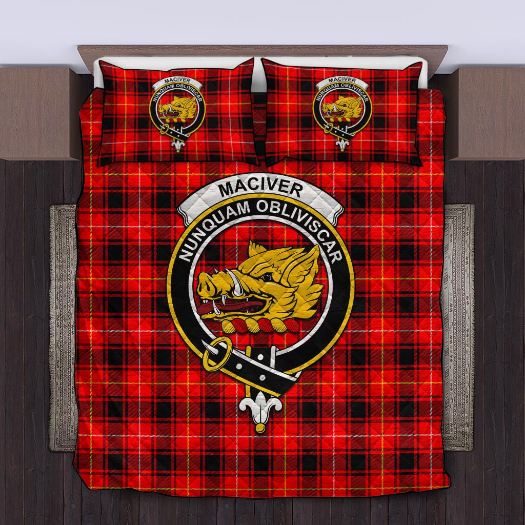 MacIver Modern Tartan Quilt Bed Set with Family Crest Twin - Tartan Vibes Clothing