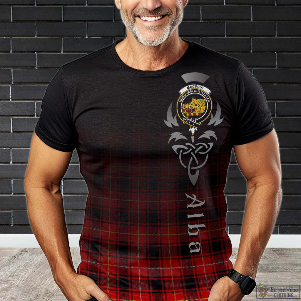 Tartan Vibes Clothing MacIver Modern Tartan T-Shirt Featuring Alba Gu Brath Family Crest Celtic Inspired