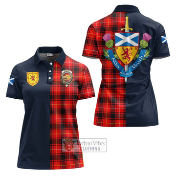 MacIver Modern Tartan Women's Polo Shirt Alba with Scottish Lion Royal Arm Half Style