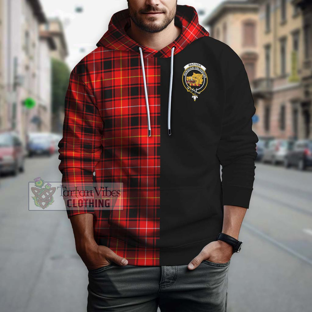 MacIver Modern Tartan Hoodie with Family Crest and Half Of Me Style Zip Hoodie - Tartanvibesclothing Shop