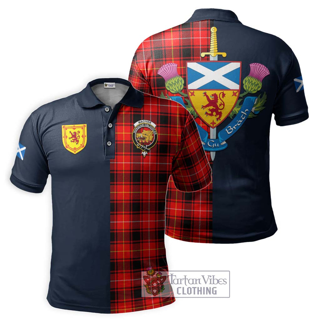 Tartan Vibes Clothing MacIver Modern Tartan Polo Shirt with Scottish Lion Royal Arm Half Style