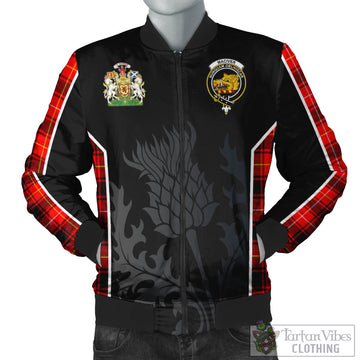 MacIver Modern Tartan Bomber Jacket with Family Crest and Scottish Thistle Vibes Sport Style