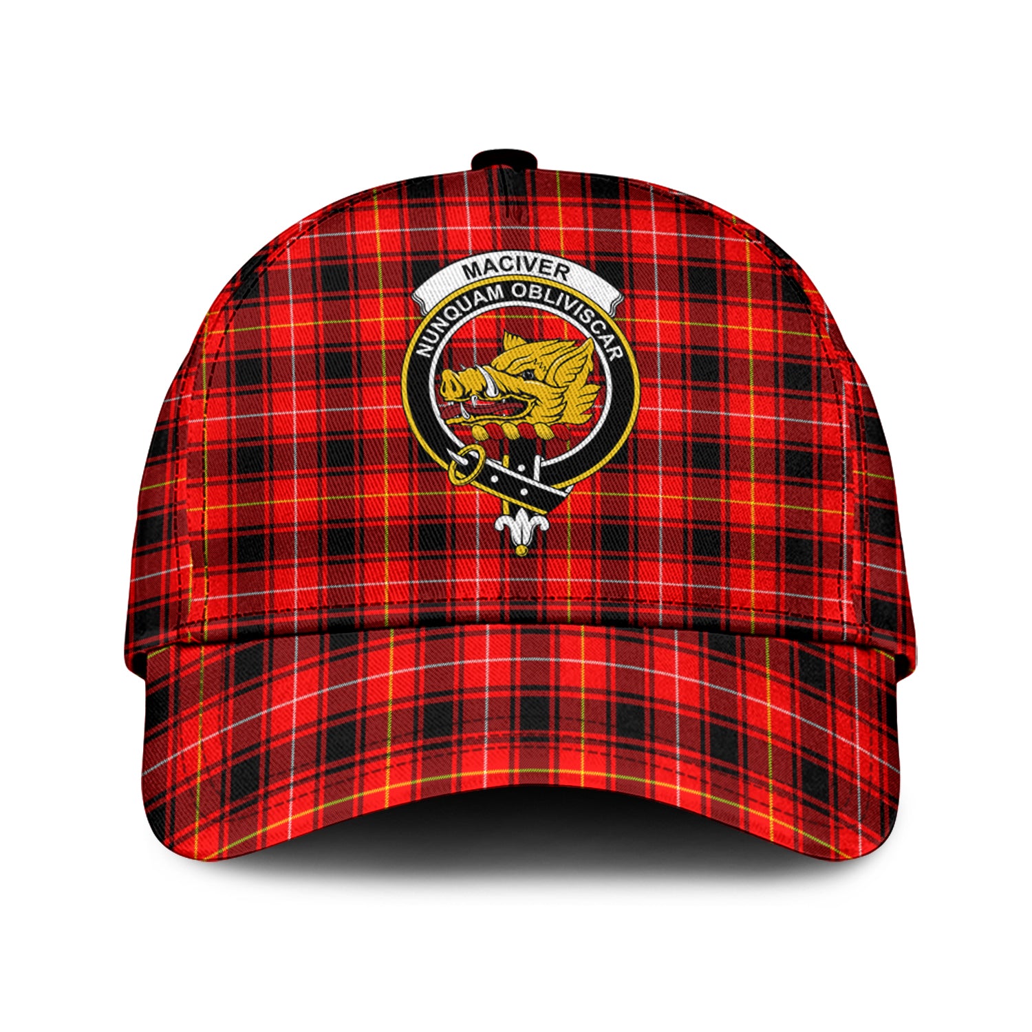 MacIver Modern Tartan Classic Cap with Family Crest Classic Cap Universal Fit - Tartan Vibes Clothing