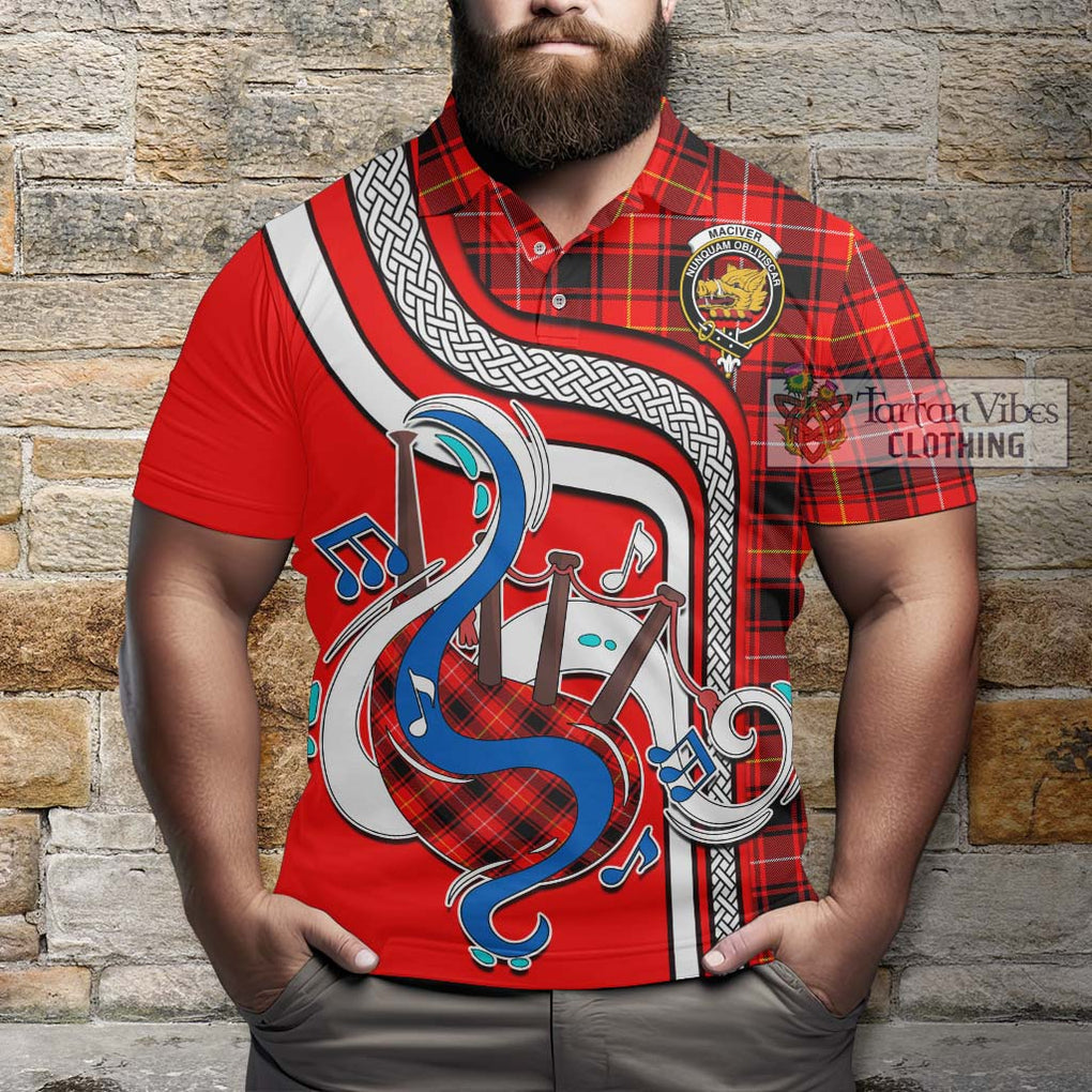 Tartan Vibes Clothing MacIver Modern Tartan Polo Shirt with Epic Bagpipe Style