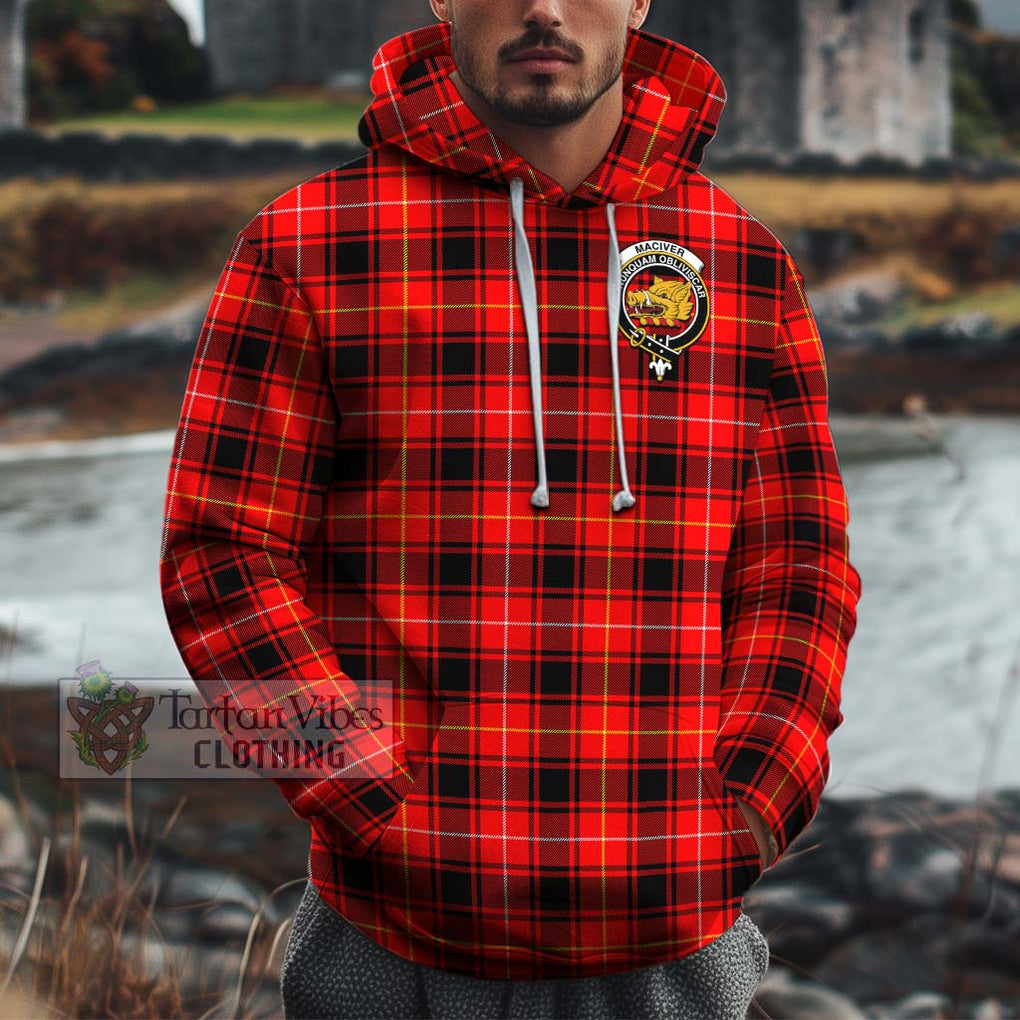 MacIver Modern Tartan Cotton Hoodie with Family Crest Pullover Hoodie XS - Tartan Vibes Clothing